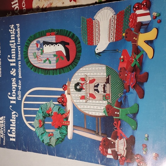 Vintage Leisure Arts Craft Leaflets 1005 Holiday Hoops and 1027 Felt Christmas - Picture 7 of 10